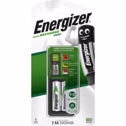 Energizer Mini Charger, Hybrides nickel-métal (NiMH), Surcharge, AA, AAA, 2 pièce(s), Piles fournies