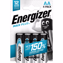 Energizer Max Plus AA, Batterie à usage unique, AA, Alcaline, 1,5 V, 4 pièce(s), Haut