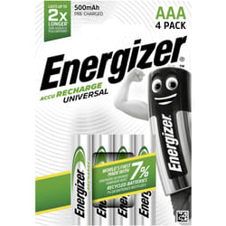 Energizer - Pile rechargeable LR3 (aaa) NiMH Universal HR03 E301375700 500 mAh 1.2 v 4 pc(s) D571001