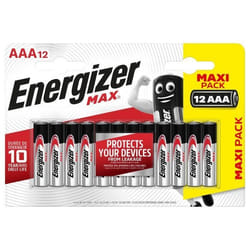 Piles Alcalines Energizer Max AAA/LR3 pack de 12