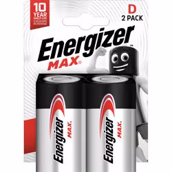 Energizer MAX – D, Batterie à usage unique, D, Alcaline, 1,5 V, 2 pièce(s), Noir, Gris