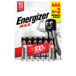 Pack piles Energizer Max Power LR03 Aaa x 6 u