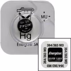 Energizer 363/364, Batterie à usage unique, Argent-Oxide (S), 1,55 V, 1 pièce(s), 20 mAh, Argent