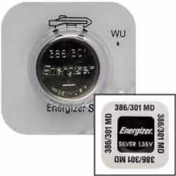 Energizer 301/386, Batterie à usage unique, Argent-Oxide (S), 1,55 V, 1 pièce(s), 130 mAh, Argent