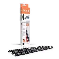 Peach R-PB408-02, Reliure par anneaux, Noir, 25 feuilles, A4, 25 pièce(s), 8 mm