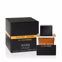Lalique ENCRE NOIRE À L’EXTRÊME, Hommes, 100 ml, Elémi, Bergamote, Orris, Vétiver, Benjoin, Patchouli, Bois de santal, Spray