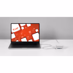 LMP 25186 station d'accueil Avec fil USB 3.2 Gen 1 (3.1 Gen 1) Type-C Argent, Blanc