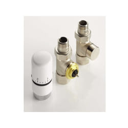 Kit robinetterie manuelle droit tête thermostatique design nickelé Acova 841068