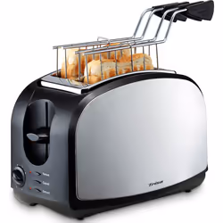 Trisa Electronics Crispy Snack, 4 part(s), Noir, Argent, Acier inoxydable, Boutons, Rotatif, 600 W, 230 V