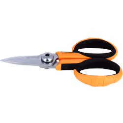 Description générale Ciseaux Ideal Tek Kevlar® 399K.AN.IT avec lame dentelée, épaisse et droite, idéale pour des coupes préci ...