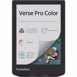 PocketBook Verse Pro Color, 15,2 cm (6"), Encre E Kaleido, 1072 x 1448 pixels, ACSM, AZW, AZW3, CBR, CBZ, CHM, DOC, DOCX, DjV ...