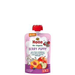 Holle 150804 compote de fruit Pomme, Myrtille, Pêche, Framboise, Fraise 100 g