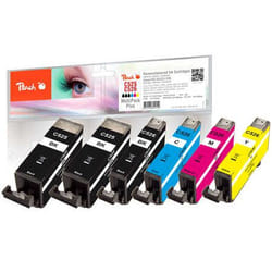 Peach PI100-249 cartouche d'encre 6 pièce(s) Compatible Noir, Cyan, Magenta, Photo noire, Jaune