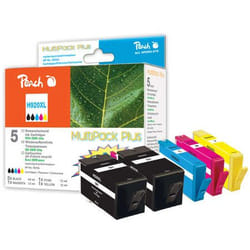 Peach 319222 cartouche d'encre 5 pièce(s) Rendement élevé (XL) Noir, Cyan, Magenta, Jaune