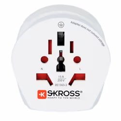 Skross 1.500202-E, Type F, 100-250 V, 16 A, Blanc, 2500 W, 2-3