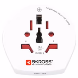 Skross 1500211-E, Type F, Universel, 100 - 250 V, 16 A, Blanc, 58 mm