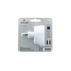 Skross 1.500212-E, Type L (IT), Type C (Europlug), 100 - 250 V, 10 A, Blanc, 2500 W