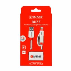 Skross BUZZ câble USB 1 m USB A Micro-USB B/Lightning Blanc - Vue supplémentaire 5