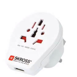 Skross 1.500261, Universel, Type G (Royaume-Uni), 100-250 V, 13 A, Blanc, 3750 W