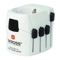 Skross PRO adaptateur prise d'alimentation Universel Noir, Blanc