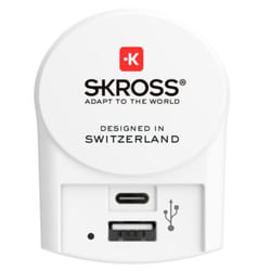 Skross 1.302423 chargeur d'appareils mobiles Caméra Numérique, MP3, MP4, Smartphone, Tablette Blanc Secteur Intérieure