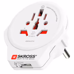 Skross 1.500266 adaptateur prise d'alimentation Type F Universel Blanc