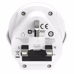 Skross 1.500267 adaptateur prise d'alimentation Type G (Royaume-Uni) Universel Blanc