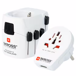 Skross PRO – World & USB, Universel, Universel, Type A, Type B, Type C (Europlug), Type E (FR), Type F, Type G (Royaume-U ...