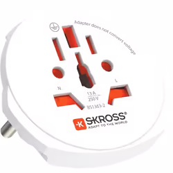Skross PRO Light USB (2xA) - World adaptateur prise d'alimentation Universel Blanc