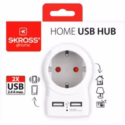 Adaptateur de voyage SKROSS prise EUROPE + 2 USB