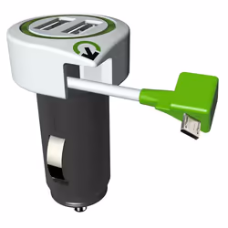 Secomp 19071585, Auto, CC, 5 V, 3,1 A, Noir, Vert, Blanc