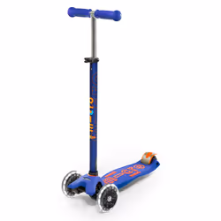 Micro Mobility Maxi Micro Deluxe Blue LED, Enfants, Scooter classique, Garçon/Fille, Asphalte, 50 kg, 3 roue(s)