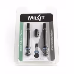 milKit valve pack 55, Valve tubeless, Pneu tubeless, Noir, 55 mm, Ampoule