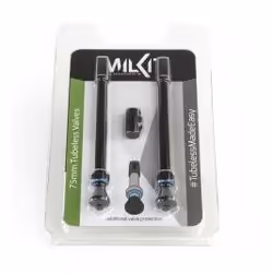 milKit valve pack 75, Valve tubeless, Pneu tubeless, Noir, 75 mm, Blister