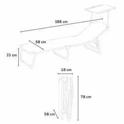 ProduceShop CA800TEXRB chaise de plage Bleu Aluminium Couché(e)/assis(e) - Vue supplémentaire 6