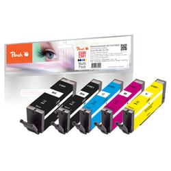 Peach PI100-356 cartouche d'encre 5 pièce(s) Compatible Rendement standard Noir, Cyan, Magenta, Jaune