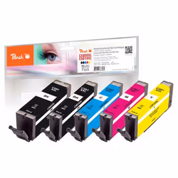 Peach Multipack, XXL compatible avec Canon PGI-580XXL, CLI-581XXL, Rendement extra (super) élevé, 23 ml, 12 ml, 600 pages, 5  ...