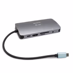DICOTA D31955, Avec fil, USB Type-C, 10,100,1000 Mbit/s, Anthracite, MicroSD (TransFlash), SD, Windows 10