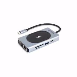 DICOTA D32059, USB Type-C, HDMI, RJ-45, USB 4 Type-A, USB Type-C, VGA, MicroSD (TransFlash), SD, Noir, Argent, Aluminium, 100 ...
