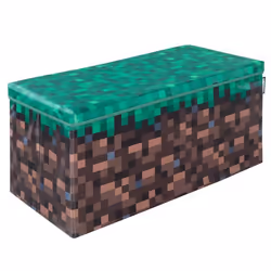 Coffre à Jouet Pliant 2en1 - ROBA - Minecraft – Bloc dHerbe – 60 x 30 x 30 cm – Rangement et Siège pour Enfants
