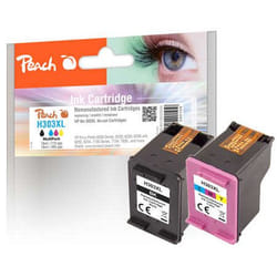 Peach PI300-897 cartouche d'encre 2 pièce(s) Compatible Rendement élevé (XL) Noir, Cyan, Magenta, Jaune