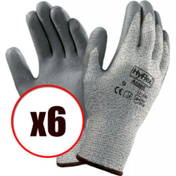 Ansell - Lot de 6 paires de gants de travail en lycra et kevlar Hyflex 11-630 EN388 anti coupure Taille - Taille 8