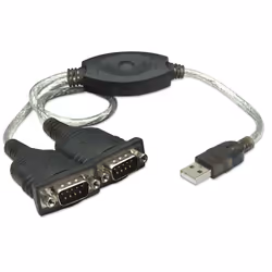 Manhattan 174947 câble Série Noir 0,45 m USB A DB9