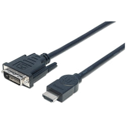 Manhattan 372510 câble vidéo et adaptateur 3 m HDMI Type A (Standard) DVI-D Noir