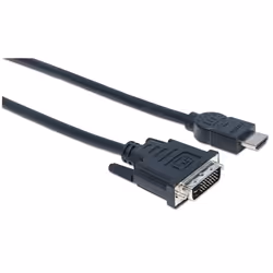 Manhattan 372510 câble vidéo et adaptateur 3 m HDMI Type A (Standard) DVI-D Noir