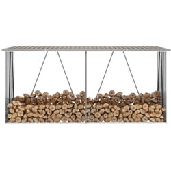 Nova - fimei Abri de stockage de bois Acier galvanisé 330x84x152 cm Marron