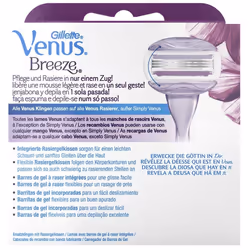 Gillette Venus Breeze lame de rasoir 4 pièce(s) Femmes