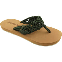 Tongs pour femme Brasileras de couleur vert militaire semelle en gomme