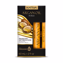 KATIVA Argan Oil 4 Oils, Huile de cheveux, 60 ml, Femmes, Tous types de cheveux, Cheveux abimés, Protection, Brillant, Adouci ...