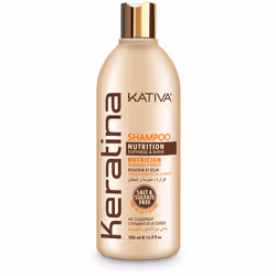 KATIVA Keratin Shampoo 500 ml, 500 ml, Shampoing, Non-professionnel, Femmes, Cheveux abimés, Cheveux traités, Toutes les coul ...